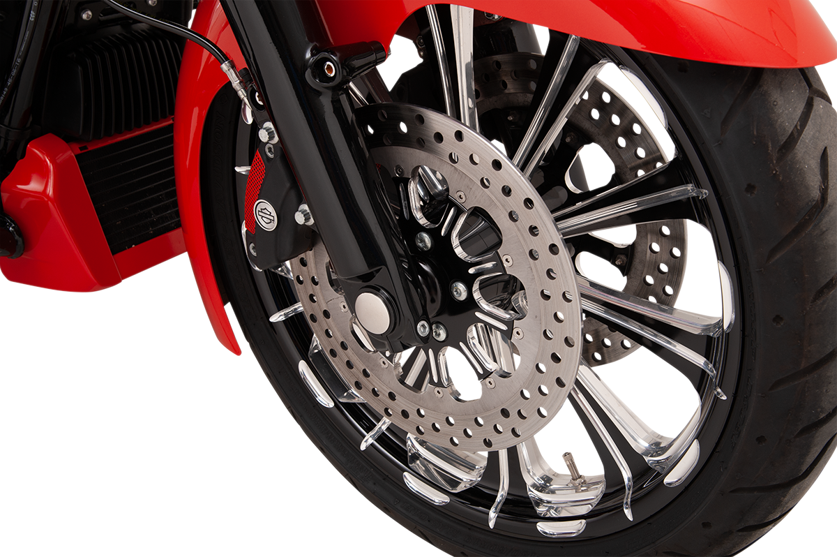 KLOCK WERKS Axle Kit - Flush Mount - Front - Black w/Polished End Caps KWS-01-1012