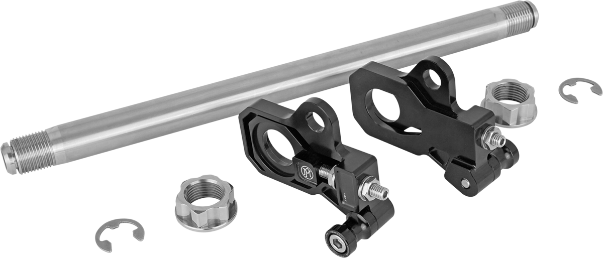 PERFORMANCE MACHINE (PM) Axle Adjuster Kit - Rear - Black 0117-0028M-B