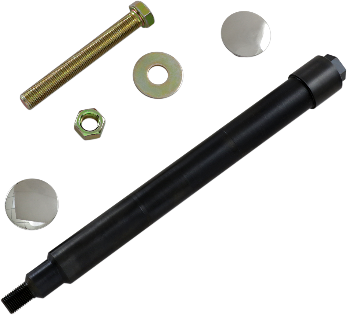 KLOCK WERKS Axle Kit - Flush Mount - Front - Black w/Polished End Caps KWS-01-1012