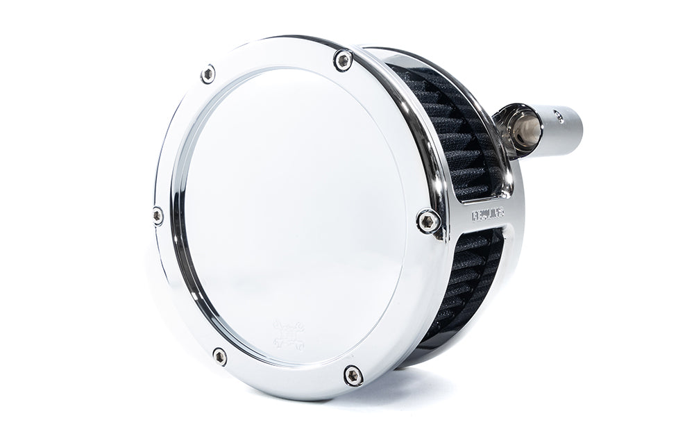 BA Air Cleaner Kit, Chrome finish, Black filter Twin Cam