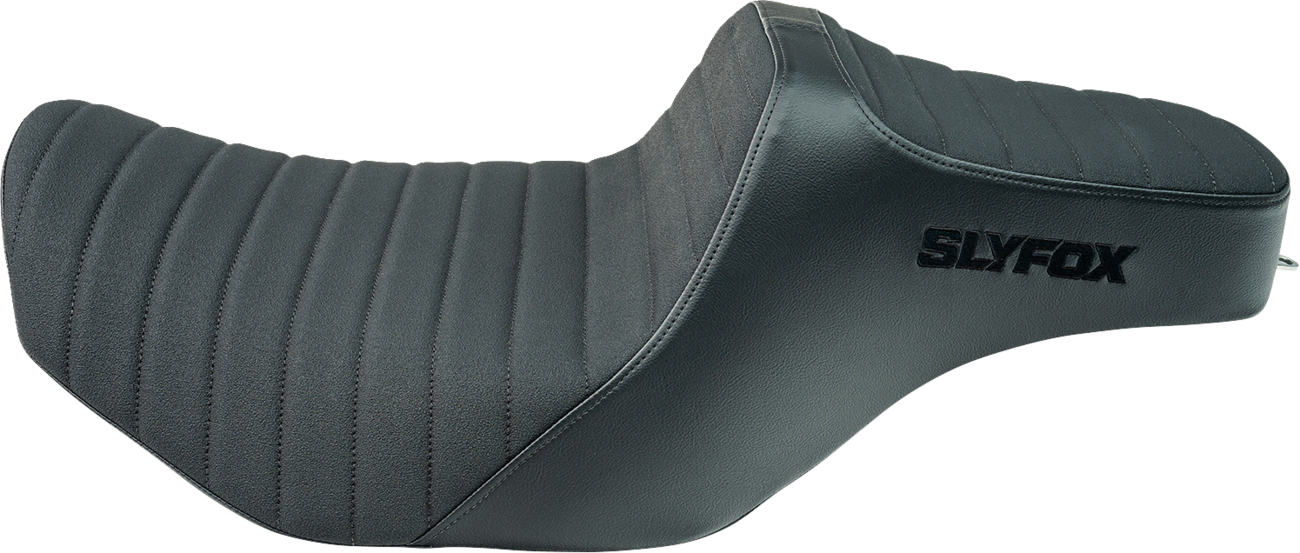SLYFOX Highnoon Seat - Vinyl - Classic Stitch - Black Logo - FLH/FLT '23-'24 4704A-SlyFox