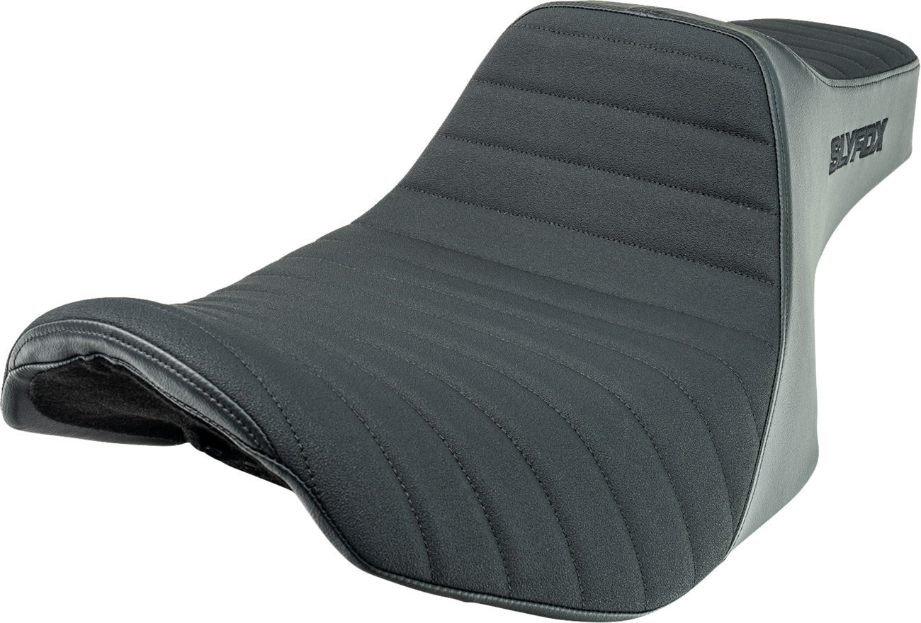 SLYFOX Highnoon Seat - Vinyl - Classic Stitch - Black Logo - FLH/FLT '23-'24 4704A-SlyFox