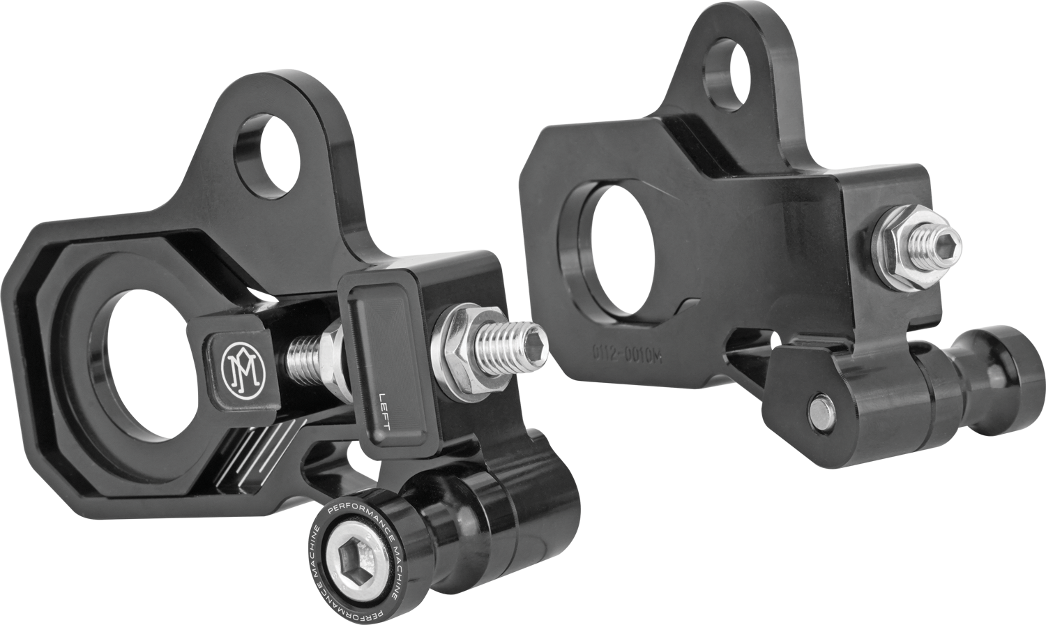 PERFORMANCE MACHINE (PM) Axle Adjuster Kit - Rear - Black 0117-0028M-B