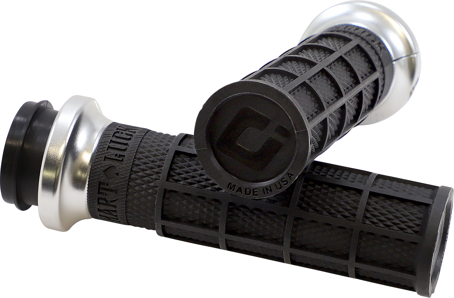 ODI Hart-Luck Signature V-Twin Lock-On* Grips - TBW - Black/Silver V31HTW-BB-S