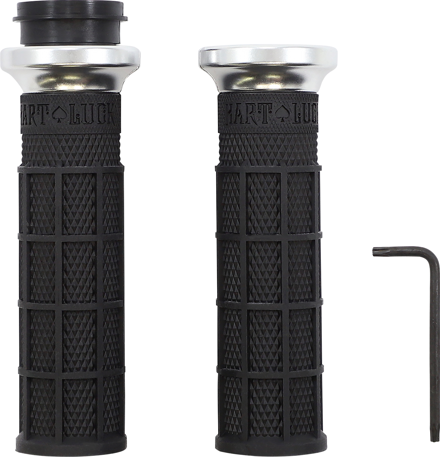 ODI Hart-Luck Signature V-Twin Lock-On* Grips - TBW - Black/Silver V31HTW-BB-S