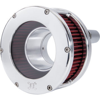 Feuling BA Series Air Cleaner Kit - Chrome - Red Filter