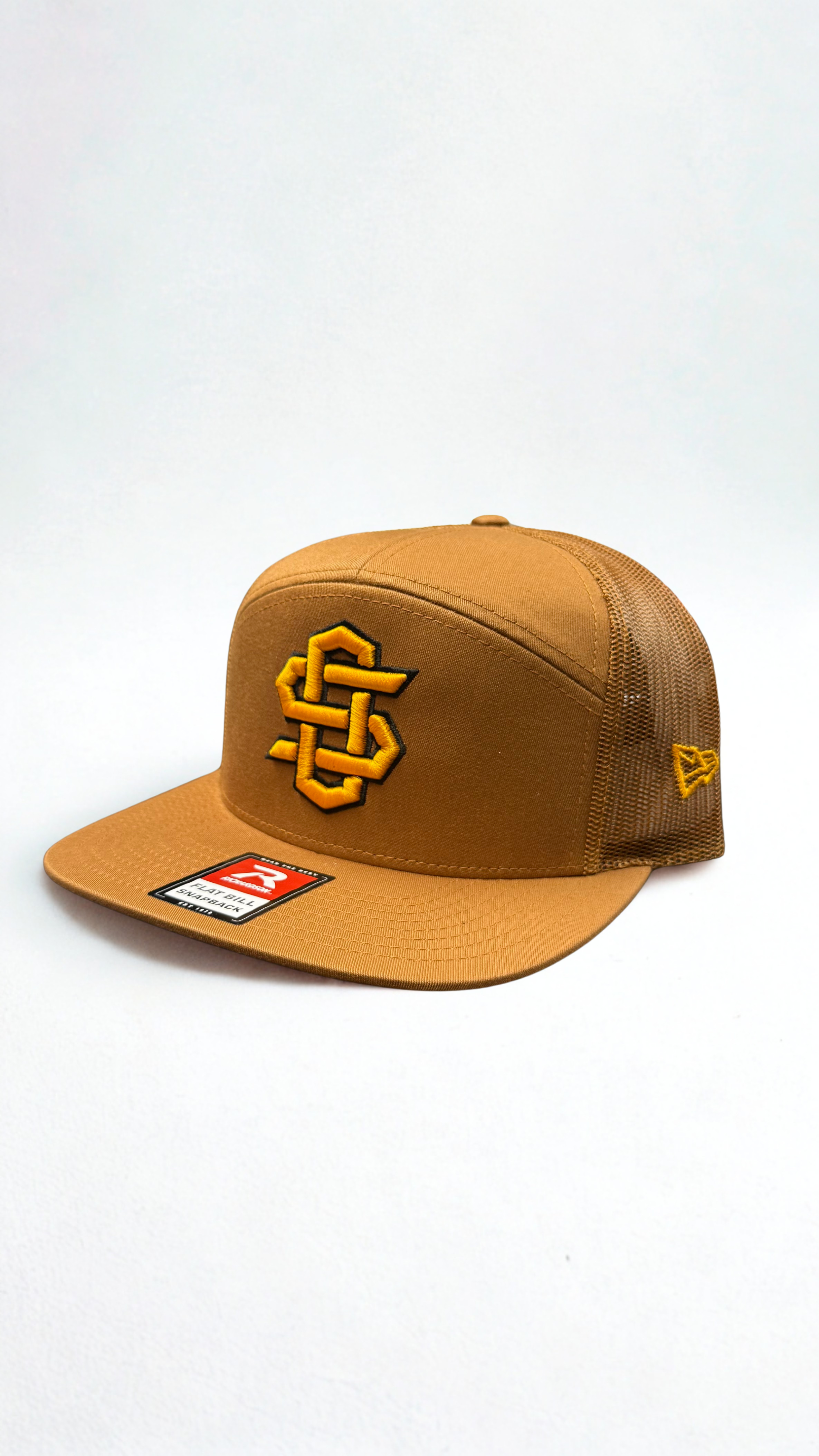 Brown Richardson 7 panel Senders Only Hat